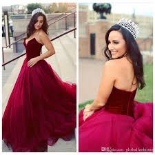 Burgundy Prom Dresses Long 2019 Sweetheart Velvet And Tulle Celebrity Evening Gowns Arabic Formal Wear Party Dress Custom Made