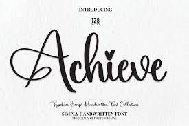 achieve script font