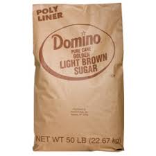 Domino Pure Cane Light Brown Sugar 50 Lb Bag Dfi Foodservice