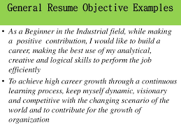 general resume objective examples 