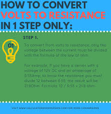 Volts To Resistance Ohms Law Formula Examples Conversion