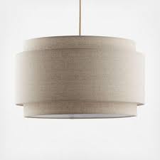 Crate And Barrel Avery Linen Double Drum Pendant Light Zola