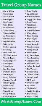 209 travel group names for travelers