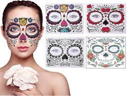 4 pack day of the dead sugar skull face
