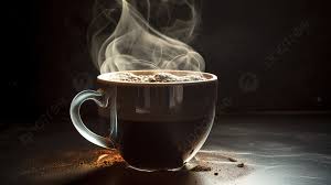 hot cup of coffee with smoke erupting