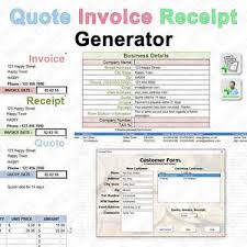 Details About Invoice Receipt And Quote Template Generator Windows Excel Spreadsheet Us