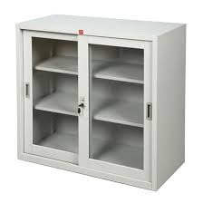 Steel Cabinet With Sliding Glass Doors