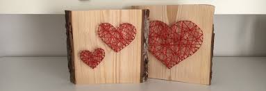 Faden, nägel und ein holzbrett: Holz Nagel Wolle Ein Geschenk Mit Herz Diy Idee Box