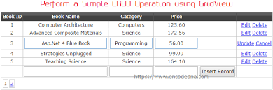 simple crud operation using a paging