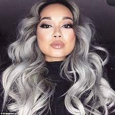 Dark haired girls will know the feeling when your hair is definitely the colour of the 'before' picture you don't have to dye your whole head and you don't have to go for permanent colour every time. Five Women Dye Their Hair Grey For Femail Daily Mail Online