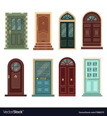 vine doors in flat style royalty