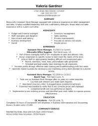 Retail Store Supervisor Resume Sample District Manager Examples
