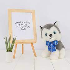 milo husky dog stuffed toy l blue magic