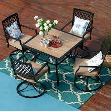 Outdoor Swivel Chair Patio Dining Set