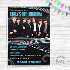 Buy 'taehyung birthday card' by baekgie29 as a sticker. Bts Birthday Party Invitations