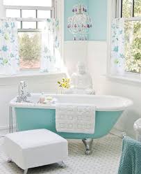 cozy interior of a blue bathroom