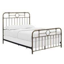 modern bronze metal pipe queen bed