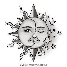 Seamless pattern tribal sun and crescent moon vector. Tattoo Half Sun Half Moon Drawing Novocom Top