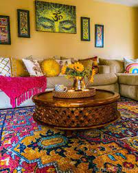 decorate with multi colored area rugs