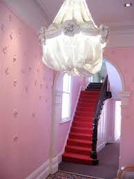 pink painted walls and staircase with