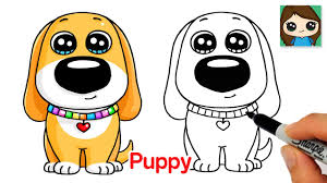 how to draw a puppy dog easy cute