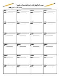 Writing Conference Forms For Teachers Students
