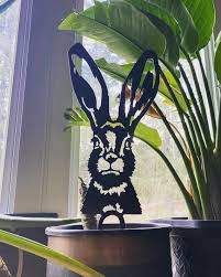 Plant Stake Metal Bunny Decor Easton