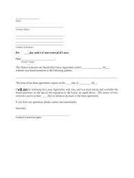 notice of nonrenewal of lease fill out