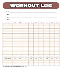 printable exercise logs journals
