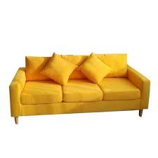 modern yellow 3 seater living room sofa