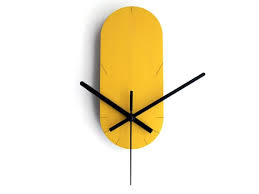 Small Wooden Quiet Yellow Wall Clock