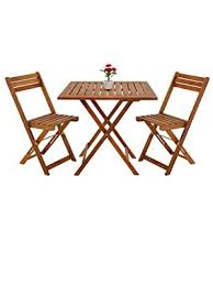deuba wooden balcony table chair set