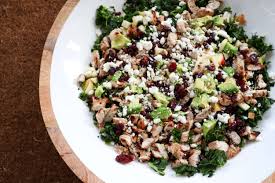 healthy wild rice and kale salad