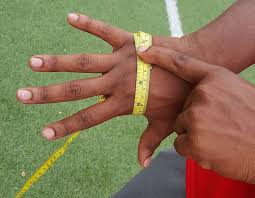 The glove size calculator shows. Football Glove Buying Guide Dick S Sporting Goods