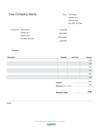 personal training invoice template by