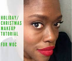 holiday makeup look bold red lips on