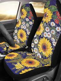 1pc Sunflower Pattern Car Seat Cover
