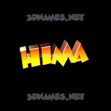 black background 3d name for hima