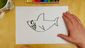 how to draw a cartoon shark easy