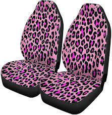 Set Of 2 Car Seat Covers Pink Purple