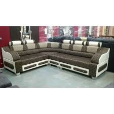 modern cotton designer l shape sofa set