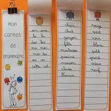 Grammaire : mon carnet de grammaire ( les classes de mots) | Bout de Gomme