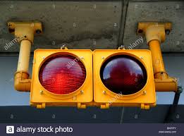 A Traffic Light At A Parking Garage Is Illuminated Red For Stop Stock Photo Alamy