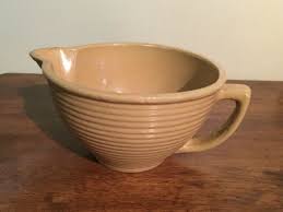 antique ribbed yellow ware mixing bowl