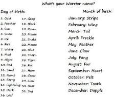 what is your warrior cat name