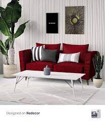 Red Leather Couch Living Room Color