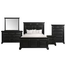 Exclusive quality luxury bedroom set black glossy unique bedroom set with led headboard. 5pc Queen Trent Panel Bedroom Set Antique Black Picket House Furnishings Target