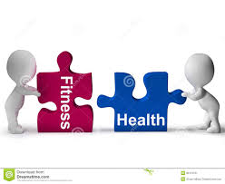 Fitness Health Puzzle Shows Healthy Lifestyle Stock Illustration