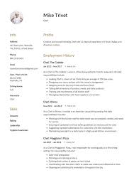 12 Chef Resume Sample S 12 Different Designs 2018 Free Downloads
