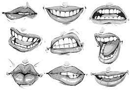 How to draw a mouth full of teeth: Drawing Mouths And Lips Art Rocket